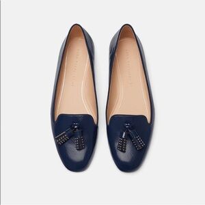 ZARA Trafaluc navy blue tasseled ballet flats Women’s Size 37- U.S 6.5-7‎